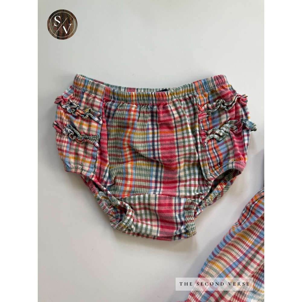 Ralph Lauren Baby Girls Multi Plaid Sundress Coattgecore Bloomers Set 6-12M - Picture 8 of 15